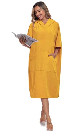 VintageClothing Surf Poncho Changing Robe with Hood, Men Women Thick Quick Dry Microfiber Wetsuit Changing Towel4