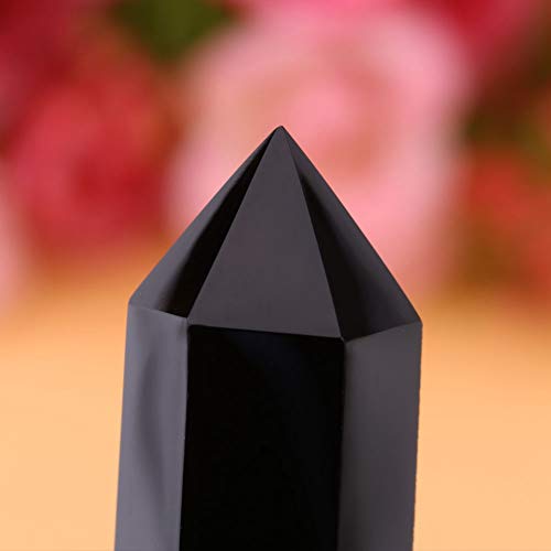 Zwarte Obsidiaan kristalsteen, 1 st. Natuurlijke zwarte obsidiaan genezende kristallen toverstokken zeshoekige staaf pilaar voor chakra reiki genezing en energie werk 5-6cm - Image 4