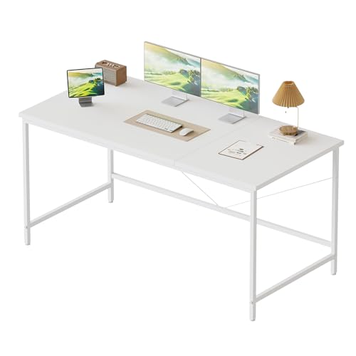 Mericonia 120x50 cm Computer Desk, Gaming Desk for Small Spaces, Modern Simple Style Desk for Home Office, Study Student Writing Desk, White