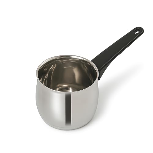 Image of 650ml Turkish Tea & Coffee Warmer | Stainless Steel Milk & Tea Warmer with Handle | Turkish Coffee Decanter | Tea Cup & Butter Melting Pan | Multipurpose Pot