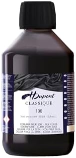 H Dupont DU0600250100C - Bottle of Silk Paint Classic 250 ml, Acid Dyes for Precise Work, with Steam Fixation, for Professional Use, Black, Pack of 1
