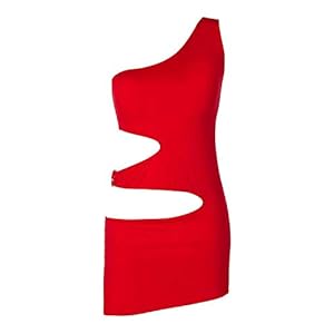luxury & good Dessous M753 Mini-jurk voor dames, rood, XL