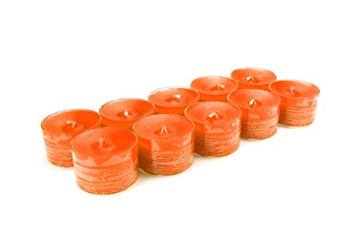 10 original Dänische 8 Stunden Teelichter ohne Duft im Acryl-Cup farbig durchgefärbt orange Cover