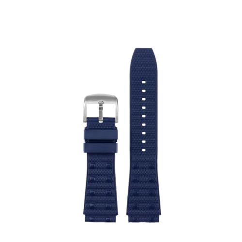 Correa de caucho fluorado premium de 24 mm compatible con hebilla plegable elevada