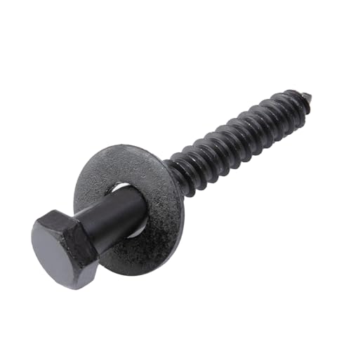 Tirafondos para madera 1/2" x 3" (25 piezas) con cabeza hexagonal negra y recubrimiento anti óxido doble miniatura 2