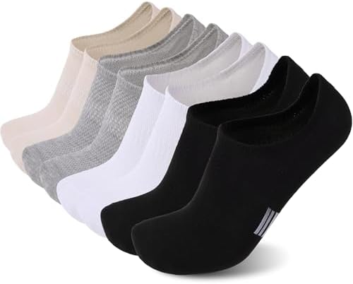 Sunew No Show Socks Womens and Men Low Cut Ankle Short Anti-Slid Athletic Running Casual Invisible Liner Socks 8 Pairs