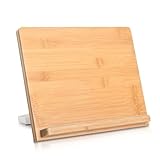 Universal Tablet Stand, 11 x 8.2 inch, Compatible with 4.7-12.9 inch Tablets and Phones, Bamboo Wooden