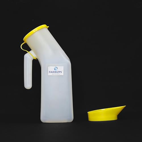 Image of Urinal Pot Portable And Safe Plastic Urine Pot With Cap Urine Bottle for for Urination (1000ml) Pack of 2