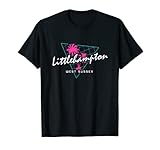 Littlehampton West Sussex Retro años 80 diseño gráfico vintage futurista Electro Synth Artwork con palmera.