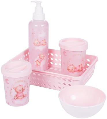 Kit Higiene Bebe 5 Peças Infantil Menina Plasútil