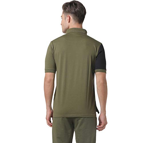 Image of CAHOOT Men Green Solid Casual T-Shirt