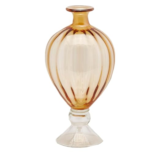 Decor Space Jarrón ánfora elegante con base para flores decoración ambiente interior (jarrón ánfora h 38 cm, ámbar)