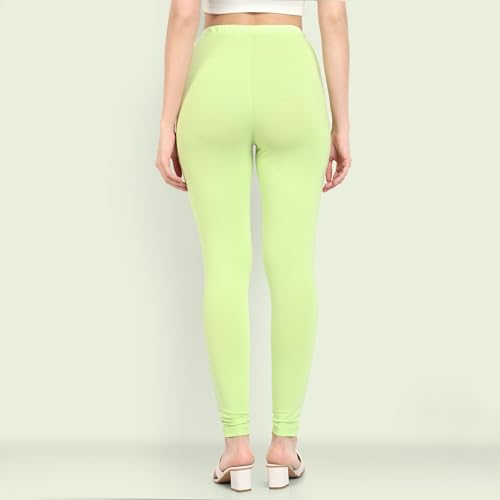 Image of ONE SKY Women Full Length Leggings | Cotton Modal Spandex Blend | High Waist Stretchable & Bio-Washed Fabric | Colour-Lock Technology | Comfortable Leggings for Women