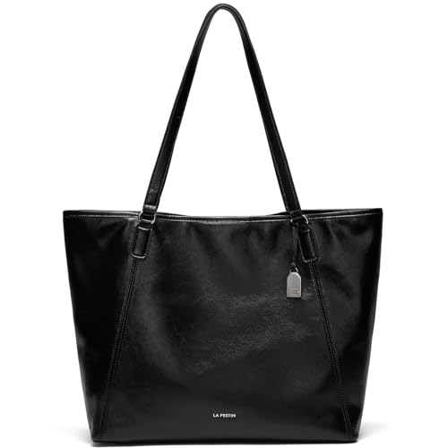 Image of LA FESTIN Leather Bucket Bags for Women - Adjustable Long Strap Designer Crossbody Handbags, Shoulder Purse for Everyday Use