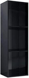 vidaXL Black Gloss Book/TV Stand 36 x 30 x 114 cm