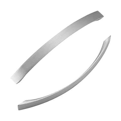 SYZOW 6 Pack Brushed Nickel Cabinet Handles Stainless Steel Kitchen Door Handles for Furniture Drawer Pulls Cupboard Knobs 128mm Hole Centers Cover