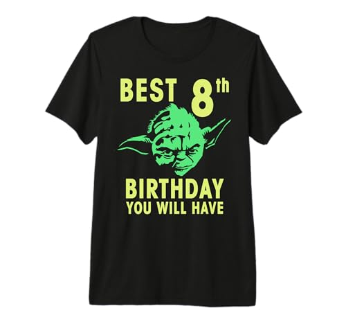 T-shirt Star Wars Yoda Best 8th Birthday en coton premium pour enfant de 8 ans