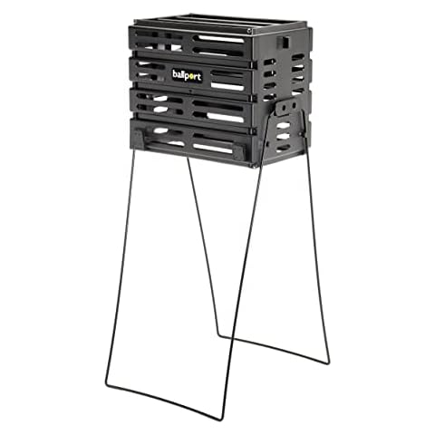 Tourna Ballport Tennisball-Hopper für 80 Bälle, langlebig und leicht, Schwarz Cover