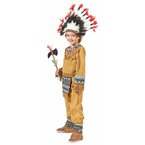 Funny Fashion Indianer Cherokee Jungen Kostüm, Braun, 116