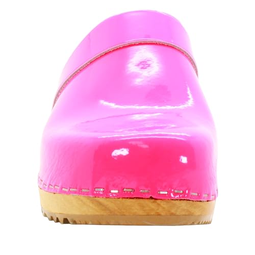Image of Bjork Maja Wood Open Back Leather Clogs