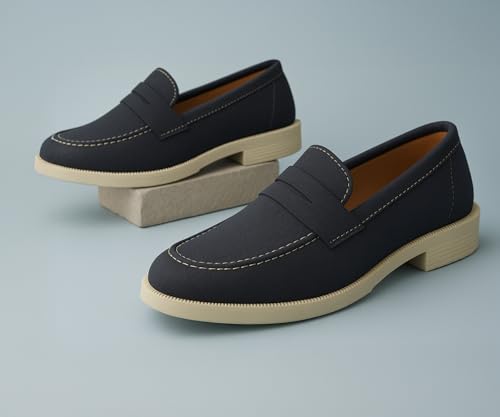 Image of Kraasa Men Premium Driftor 2.0 Block Heel Loafers for Mens, Causals| Lighweight Slip-On's | Soft Cushioned Insole | Super Flexible, Comfortable for Men