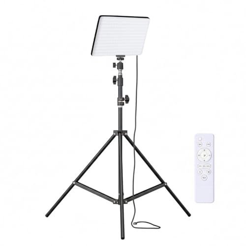Image of Studio Panel Light for Video & Photography with Tripod Stand | Content Creation Lighting with Video Recording & Remote Control | 3000K-6500K | 7Ft 360 Rotatable Tripod