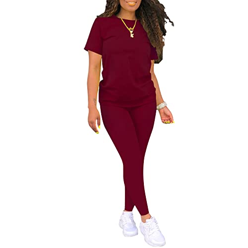 Image of Nimsruc Workout Sets For Women 2 Piece Outfits Sexy Summer Sweatsuits Jogging Suits Casual Bodycon Tracksuits