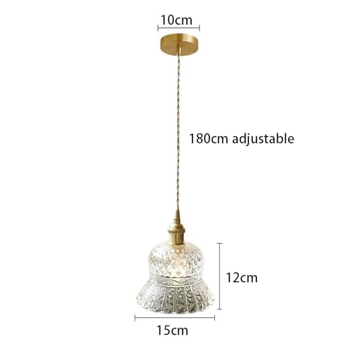 Lámparas Colgantes de Vidrio Mini Candelabro Ajustable de Latón Cepillado E27 para Techo 7