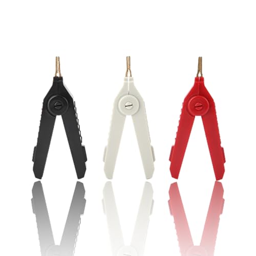 3Pcs Alligator Clips, P2004 Copper Gold Plated Alligator Clip LCR Kelvin Test Clip for Various Electrical Projects and Voltage Tester
