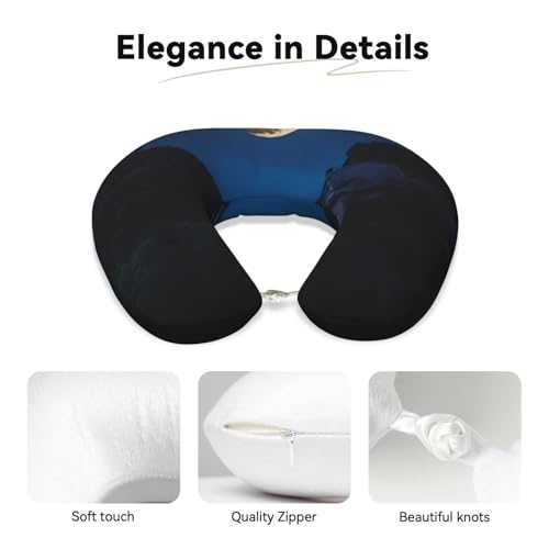 Almohada cervical de viaje con diseño luna llena miniatura 4