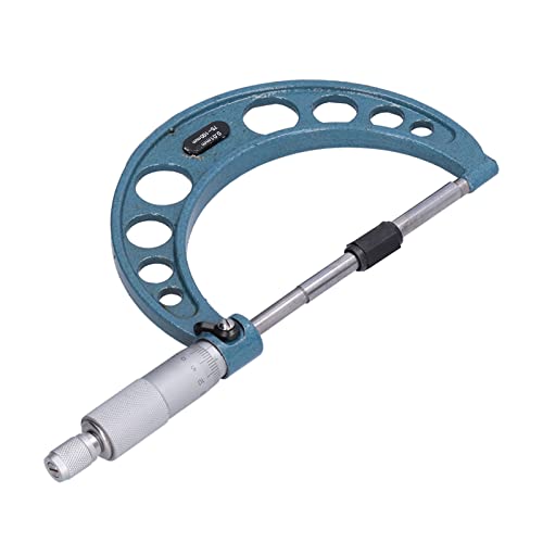 Outside Micrometer, Thickness Micrometer Stainless Steel High Accuracy Thickness Measuring Tool with Wrench 0.01mm (75-100mm)