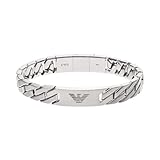 Emporio Armani Bracelet for Men Heritage, 18.50 cm +/-1.00 cm Silver Stainless Steel Bracelet, EGS2435040