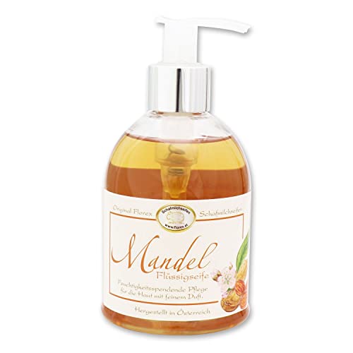 Florex Flüssigseife - Mandelöl - mit Schafmilch im Spender für weiche und geschmeidige Haut mit viel Feuchtigkeit 250 ml