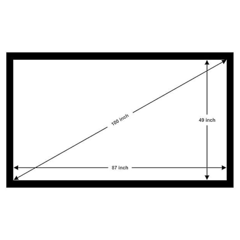 Image of BIG VUE 100 inch Fixed Frame Projector Screen HD Cinema White Fabric, 16:9 Aspect Ratio, 4K UHD & Active 3D Ready, 160 Wide Viewing Angle Projection for Home Theatre, Office, Boardroom & Gaming