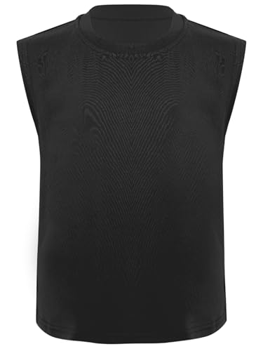 FEESHOW Kids Boys Tank Tops Sleeveless Cotton Soft Basic Solid Undershirts Workout Running Sport Tops