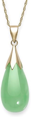 Natural Jade Necklace Pendant in 10K Gold