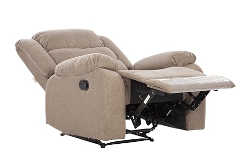 Image of Urban living - Illinois Single Seater Fabric Manual Recliner | 1 Seater Sofa | Single Sofa Recliner | 1 Seater Chair Sofa | 1 Year Warranty | Brown