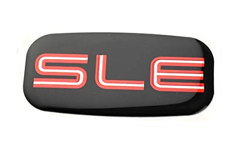 Image of SLE Nameplate Emblem 3D Badge Replacement for GMC Chevrolet Sierra Suburban Yukon 1500 2500 3500 15036134 (Red /Black)