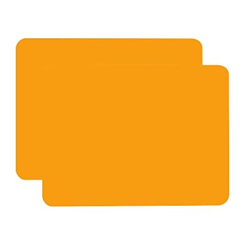 40x30cm Silicone Placemats for Kids, More Thicker and Heavier, Non Stick Heat Resistant Tablemat, Kitchen Dining Table Mats Place Mat (Orange (T:0.1cm), 2) Cover