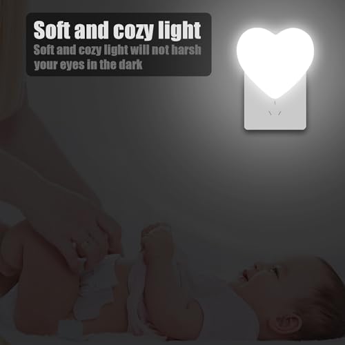 Image of INZU Night Lights Plug into Wall, LED Night Light for Kids, Cute Nightlight with Auto Dusk to Dawn Sensor, LED Nightlight with Soft Warm Light for Bedroom, Nursery, Bathroom, Hallway (White)