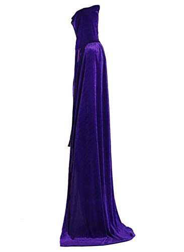 ALIZIWAY Unisex Hooded Cloak Full Long Velvet Cape for Halloween Cosplay Costumes - Image 5