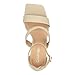 Calvin Klein Women's Sheryl Heeled Sandal, Ivory Leather 150, 7.5
