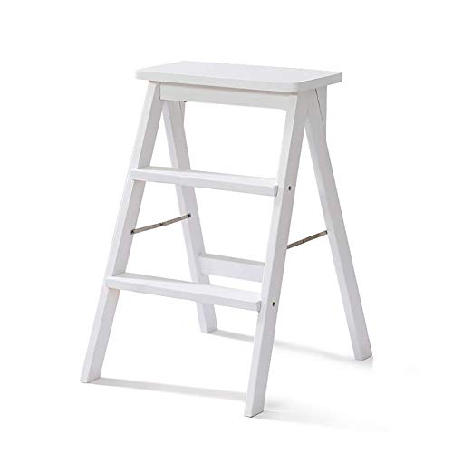 Silla de escalera de madera de 3 escalones y taburete plegable portátil de cocina 2