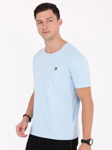 Image of Macroman M-Series Smartz Basics Half Sleeve Round Neck Stretch T-Shirt for Men, Cotton Blend (Pack of 1)