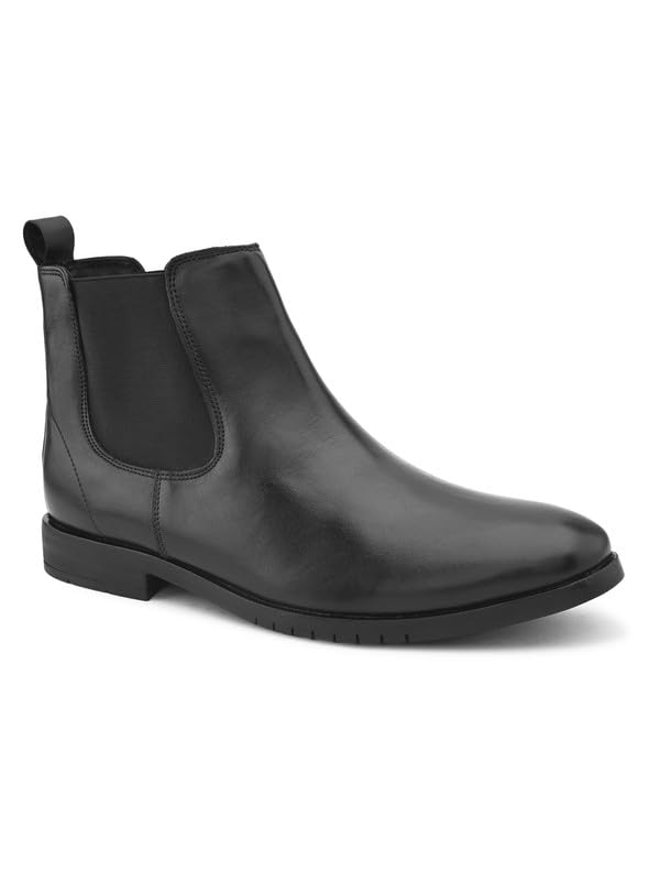 Image of Men's Genuine Leather Chelsea Boots I Premium Comfortable Slip-On Ankle Boots I Cushioned insole I Anti slip sole I Durable Stylish Leather Boots for Office & Daily Use