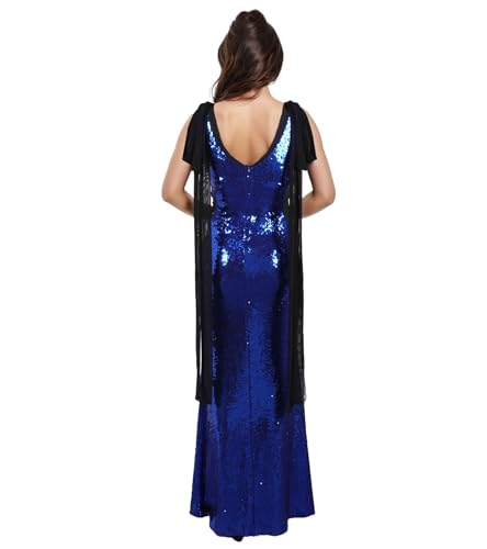 Image of PORRCEY Women's Sexy Rhinestone Lace Sheer Mesh Formal Evening Dress
