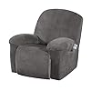 E EBETA Housse de Fauteuil Velours-Optique, Housse de Fauteuil à Oreilles Tissu Doux Polyester Protecteur pour Chaise Canapé (Gris)