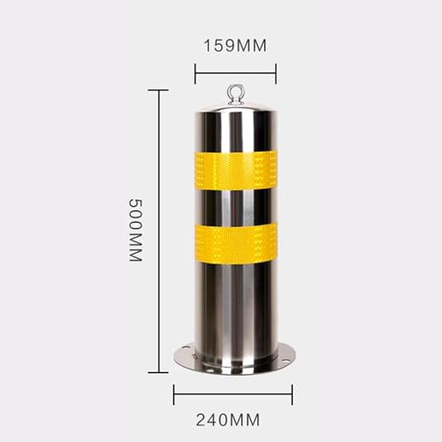 Generico Palo dissuasore di parcheggio per impieghi gravosi - Barriera Tubolare Resistente per la Protezione di Garage, parcheggi e fermate dell'autobus - Include Accessori di Montaggio (500x240 mm)