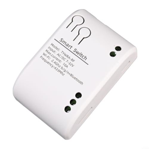 WiFi para módulo interruptor relé 1 vía control remoto DC/AC 7-32V 10A 2200W inalámbrico domótica para electrodomésticos ABS blanco