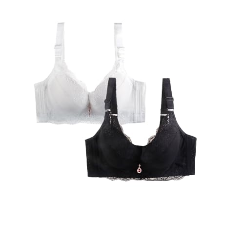 Generisch Sujetador deportivo para mujer, transpirable, talla grande, sujetador de encaje para mujer, sujetador sexy, 2-bronce, 6XL